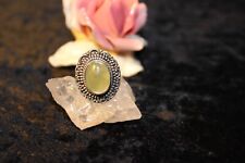 Silberring Damenring  Ring Sterlingsilber 925 Handarbeit grüner Bernstein Gr56