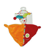 NEU* FEHN Schmusetuch Clown Kasper Harlekin Schnuffeltuch Kuscheltuch orange rot