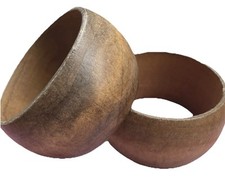 Armreifen Holz Kunststoff Afrika Folklore Hippie Ibiza 2 Stück braun Etno Boho