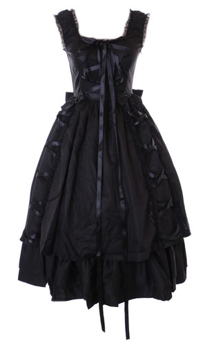 236 schwarz gothic - mn-236, rüschen