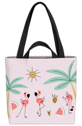 Flamingo palmen insel - insel, tasche