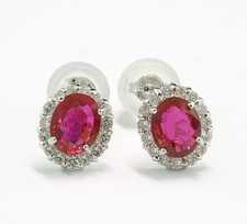 Taubenblutrote Rubin Brillant Ohrstecker 1,06 ct 750 WG Wert 3.790 Euro Neu