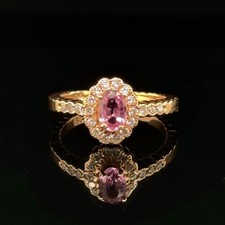 0,64ct pINK Saphir und Diamant
