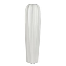 Bodenvase BASIC rund mit Relief weiß H. 58cm Keramik Formano