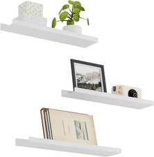 RENEW 3er Set Wandregal Schweberegal Wandboard für Dekos Bilderrahmen Weiß Eisen