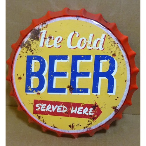 Blechschild 33cm ice cold beer - 33cm,