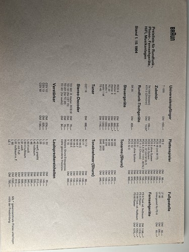 Original preisliste braun - preisliste,