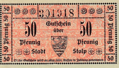Stolp stadt 50 pfennig - stolp,