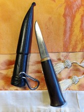 Puukko Jagdmesser – handgefertigt, Carbonstahl, Lederscheide mit Clip