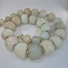 Kette  Glasperlen aus Amsterdam Opalglas Handelsperlen aus Afrika Silber 925