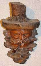 Antiker Wurzelkopf Holzgesicht