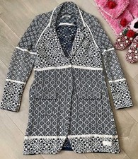 Odd Molly Strickmantel Cardigan blau weiß Damen ungetragen Boho Mantel Gr. 3