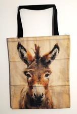 Schultertasche Tragetasche Beutel ca. 40x34 cm Esel beidseitig lange Henkel