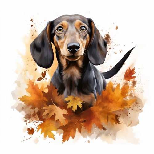 Deko bild dackel hund - hund, herbst