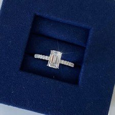 1KT Smaragd D Moissanit Ringe