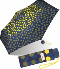 Esprit Mini Regenschirm Taschenschirm Damen Punkte gelb blau Lemon Dot