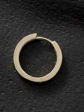 Klapp Creolen 925 Silber rhodiniert vergoldet matt bicolor rund  15 x 4 x 2 mm