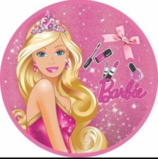 Barbie Essbar Geburstag Tortenaufleger Torte Freunde Party Zuckermasse + TEXT