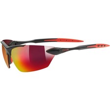 UVEX sportstyle 203 Sonnen Brille Schwarz-Rot Fahrrad Sport Rennrad MTB (2904)