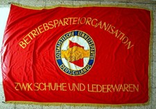 DDR Fahne Leipzig Zentrales Warenkontor Schuhe und Lederwaren ca. 170 x 110 cm