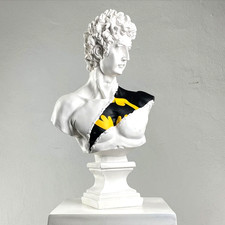 Marmor Statue Davids, Dunkle Nacht Inspiriert Pop Art Römische Griechische...