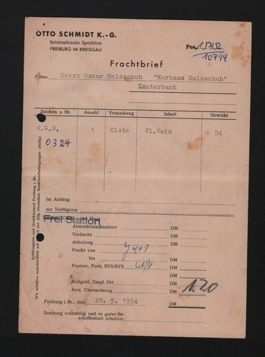 Freiburg rechnung 1954 - freiburg,