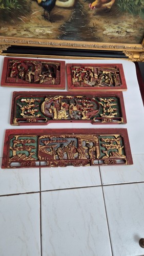 Antike chinesische holzreliefs - chinesische,