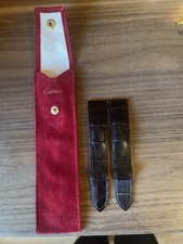 Cartier Lederarmband Ref. KD6VJ037 20mm Schwarz Kroko Leder mit Etui