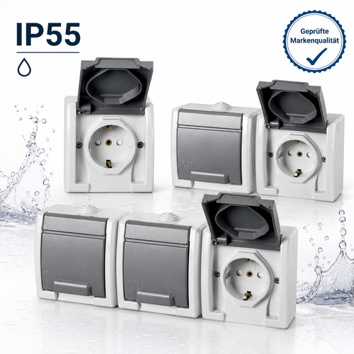 Aufputz steckdose ip55 - aufputz,