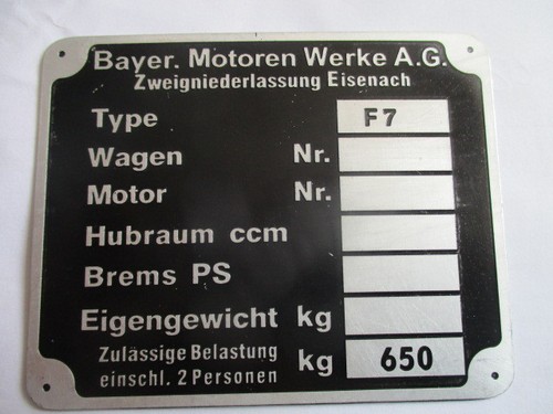 Typenschild bmw schild f76 f79 - typenschild,