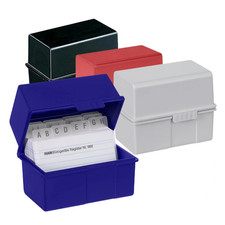HAN Karteibox DIN A8 quer für Karteikarten mit Stahlscharnier Farbe wählbar