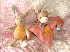 ❤  2 x Sterntaler ❤ Esel Emmi  Schmusetuch Schnuffeltuch  & Hase Happy ❤