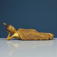 Nirvana Buddha Bronze Figur Thailand 44 cm – Liegende Buddh Skulptur