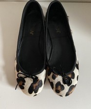 Ballerina Gr. 38 Flats Slipper Schuhe LEO Fell /Leder NP 229,- Made In Italy TOP