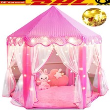 Märchenzelt mit LED-Lichtern & Spitze – Großes Kinderspielhaus für Mädchen
