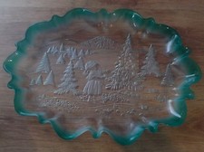 Weihnachtsteller 44cm / Kuchenschale Stollenplatte Glasteller Gebäckschale Küche