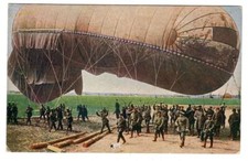 Zeppelin/Flugpost AK KRIEGSBILDER mit FESSELBALLON und FP 54 (AA8190