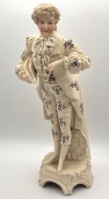 Antike Porzellan-Figur Rokoko-Junge in Blumenkostüm - Dresden-Style Sammlerstück