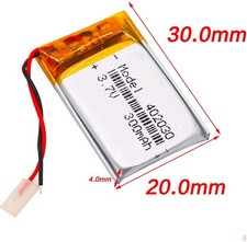 402030 300mah lipo lithium - 300mah,