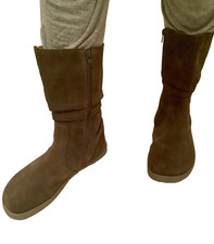 Edle Echtlederstiefel,  ZAQQ QOM Grey, Barfussstiefel, 39, Leder