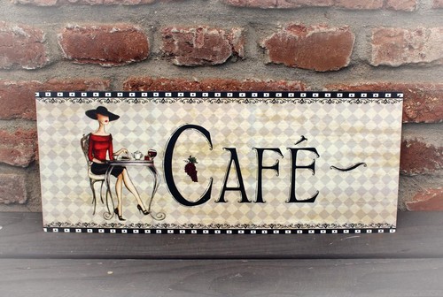 Shabby blechschild dame - blechschild, im