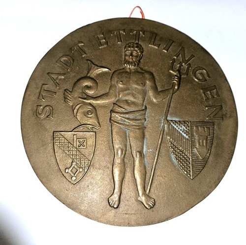 Bronzeplatte ettlingen wappen - bronzeplatte,