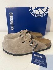 Birkenstock Boston Braided Taupe Veloursleder Clogs Gr. 37 - 39 Schmal Weite