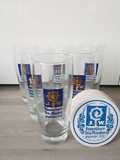 6 AUGUSTINER hell - Willybecher 0,5 l - Dekor blau-gold Willibecher Bierglas 