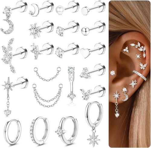 Helix piercings set 21pcs - helix,