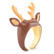 Hirsch Geweih Ring vergoldet für Mädchen Damen