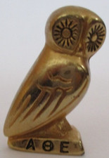 Eule Messing  80er  alt rar 61g 4,5x2,5x1,5 cm  markiert A E Deko Geschenk