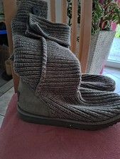 UGG australia Boots Lammfell StrickBoots Stiefel Gr.41 grau meliert TOP!!