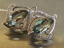 Ohrringe Amethyst grün Silber