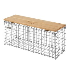Gartenbank Holz Gabionenbank